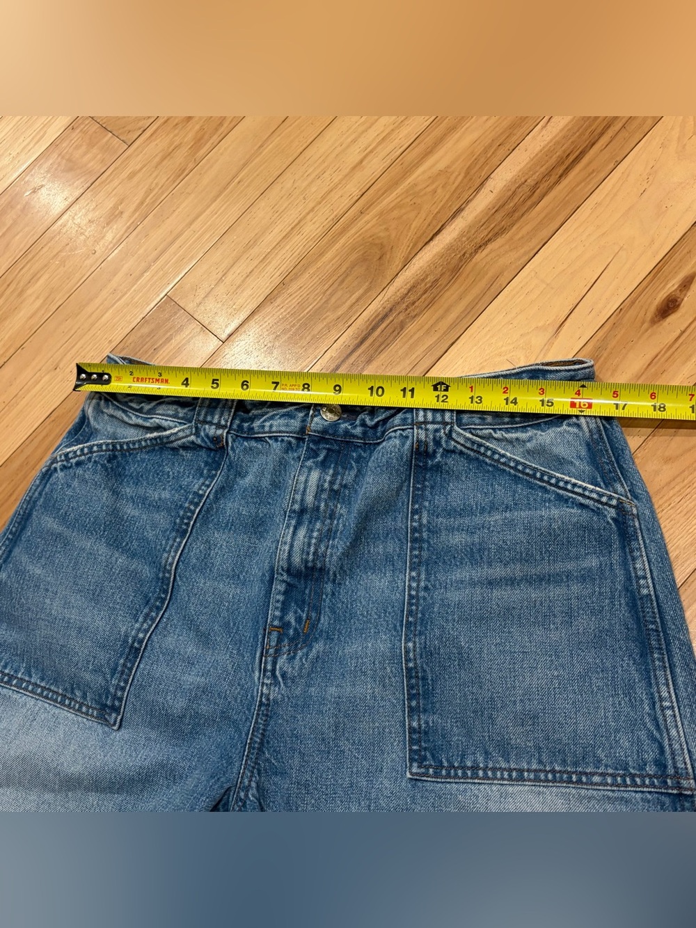 Madewell The Curvy Balloon Jean Denim Blue Raw Cut Hem Jeans Pants Women’s 31 - Picture 8 of 9